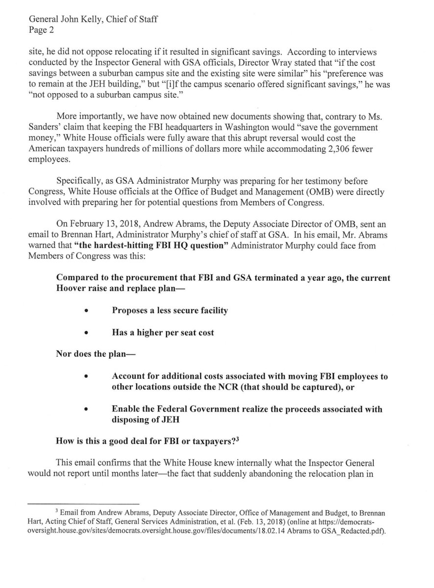 No really  @GSAEmily you think you can wash away the stink of subterfuge, lies/smokey eyeshadow & bullshit.NOPEthe 117th Congress will be knocking hard on your door & I’m here for ALL of it YOU LIED ABOUT THE FBI HQJustice is coming for you Emily  https://oversight.house.gov/news/press-releases/new-documents-contradict-white-house-defense-of-trump-plan-for-fbi-hq