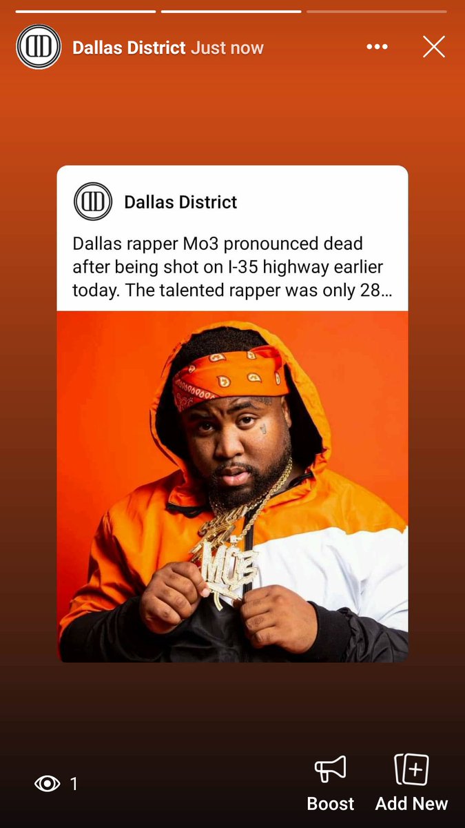 Dallas rapper Mo3 pronounced dead after being shot on I-35 highway earlier today. The talented rapper was only 28 years old. #RIPMo3 #Mo3 #DallasDistrict