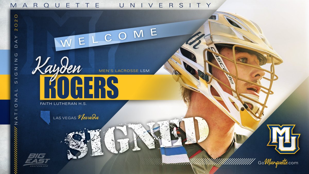 Vegas➡MKE
#WeAreMarquette

Kayden Rogers
6-1, LSM
Las Vegas, Nev. (Faith Lutheran)
Lacrosse Force