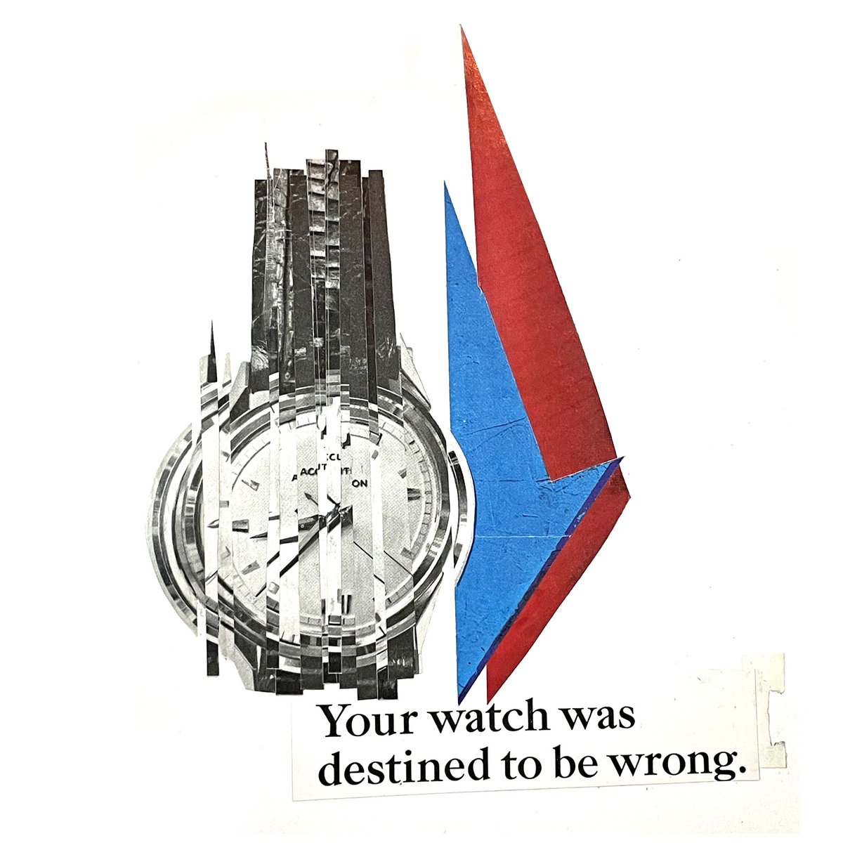 moif_collage's tweet photo. ‘Your watch was destined to be wrong’ my piece for the upcoming #indestructibleenergy #zine by @fstopqueen - I prefer the crop but the initial composition is here too #collage #time #disrupt #clock #timestretch #cutandpaste #handcutcollage #vintageprint #zines https://t.co/RYC0s5vLbQ
