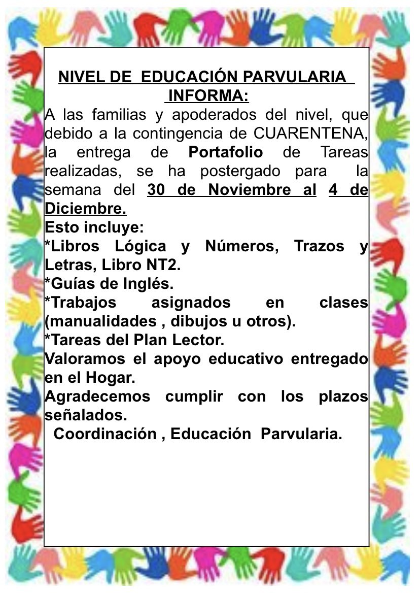 Educación Parvularia y sus tiempos para la entrega de material pedagógico 🤓👍
