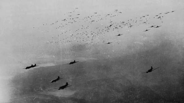6. When they reached the Rhine, tens of thousands of men leapt out of the planes, white parachutes bursting open in the morning light—easy targets for the bullets & shells that rose to meet them.Many died before they hit the ground. Hundreds of planes fell burning from the sky.