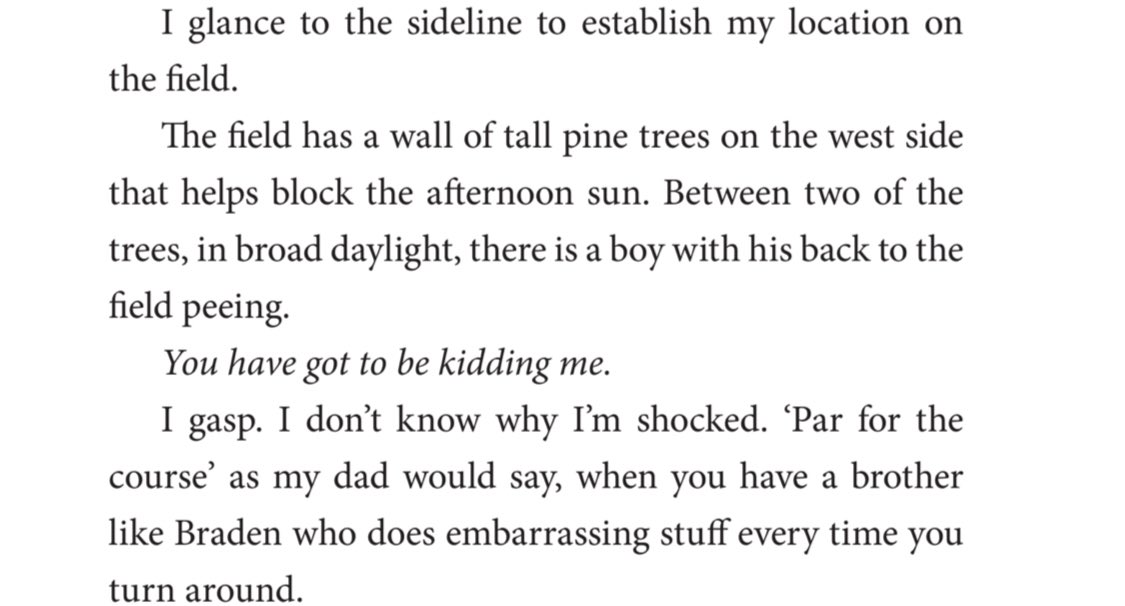 This is the second toilet related thing mentioned with Braden. Why is this author writing that??