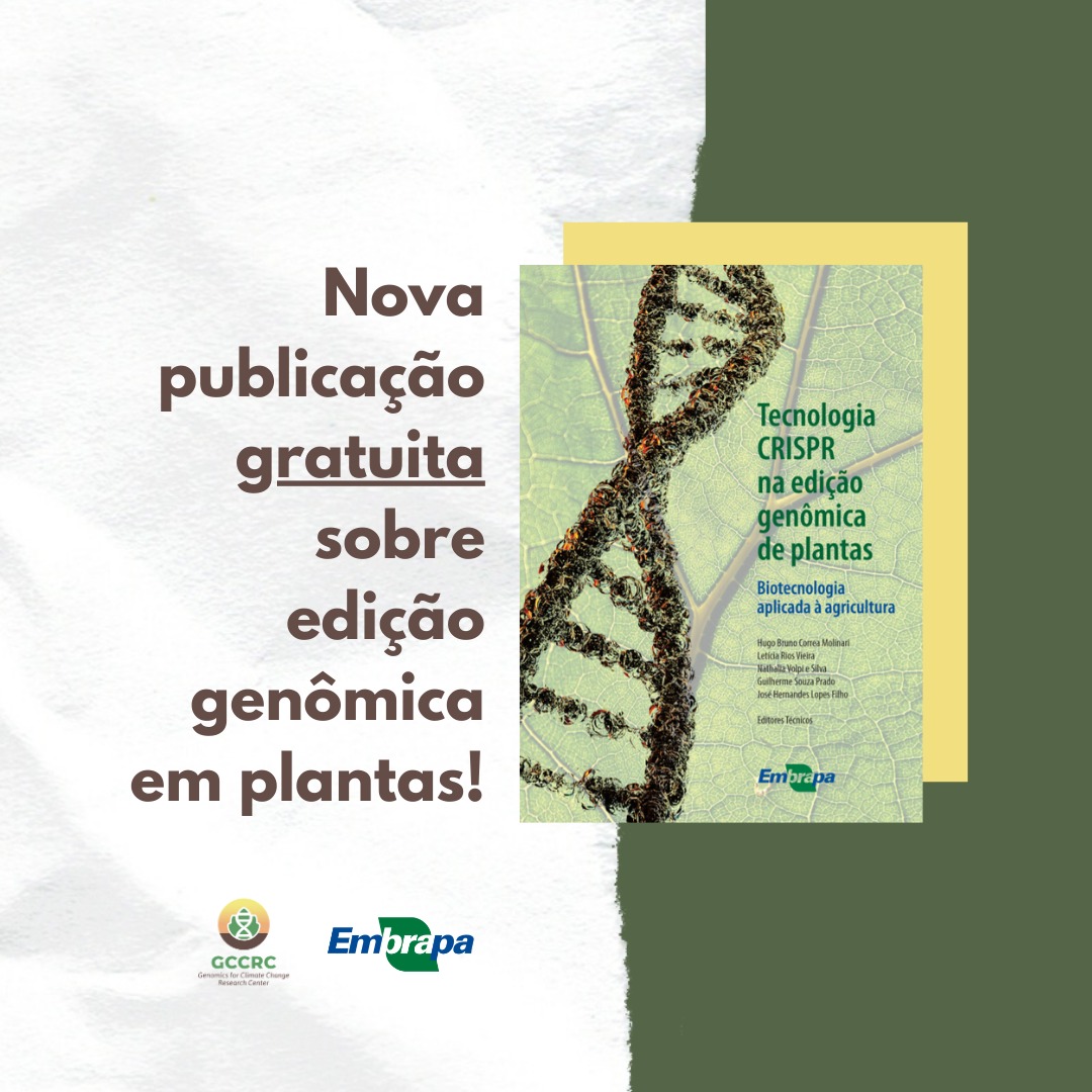Publicação da <a href="/embrapa/">Embrapa</a> sobre edição genômica lançada ontem!

O #ebook “Tecnologia CRISPR na edição genômica de plantas: Biotecnologia aplicada à agricultura” conta com a participação do time do GCCRC.

Acesso em: bit.ly/3luPvU9