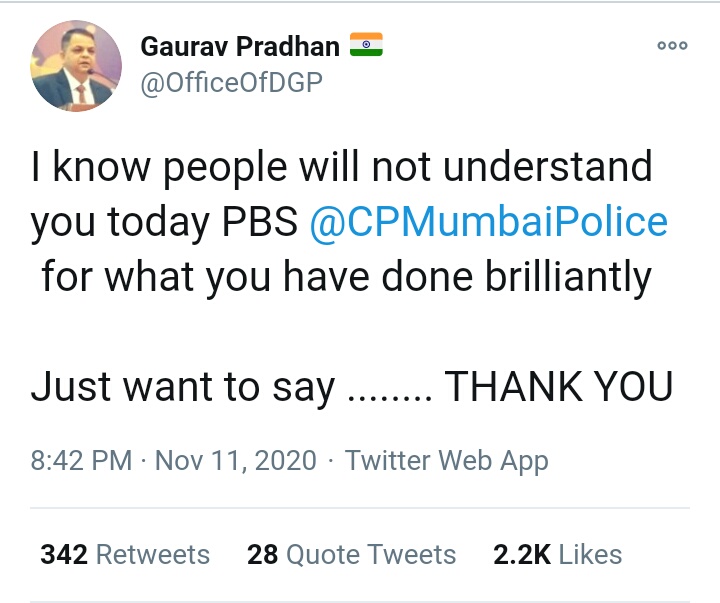 9/nLast but least arrest of Arnab just before last phase of voting played a crucial roleCheck the numbers of seats NDA won in last phase u will get ur and why DGP thanked PBS