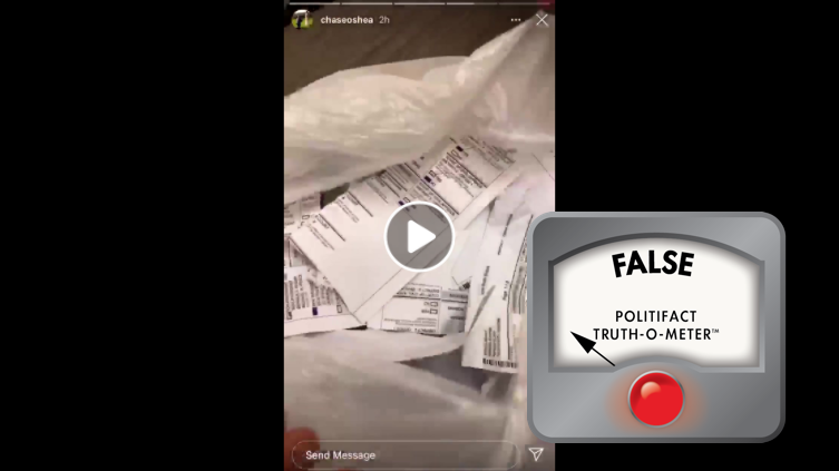 This video does not show trashed ballots for Trump — it shows spoiled ballots that were legally destroyed and discarded  https://www.politifact.com/factchecks/2020/nov/11/facebook-posts/video-shows-spoiled-ballots-were-destroyed-and-dis/