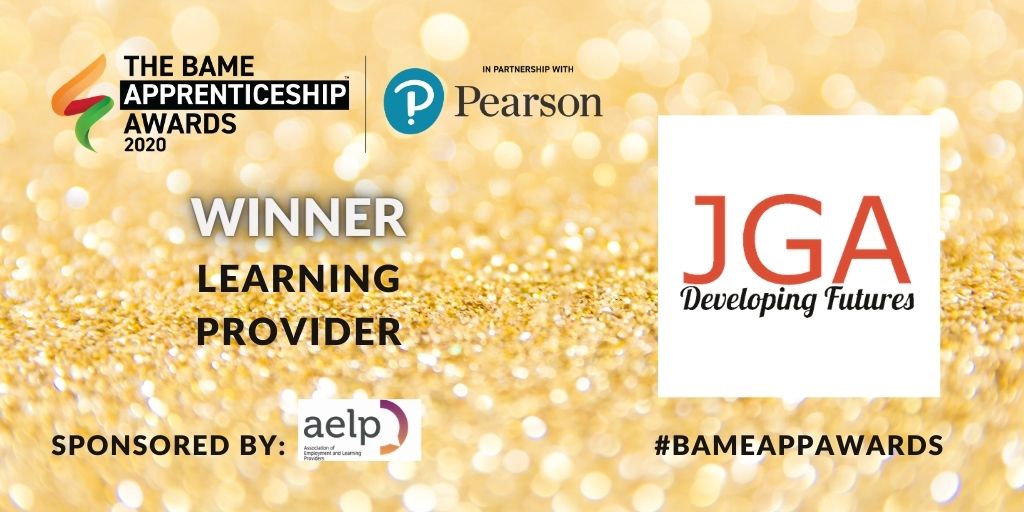 MCAppAwards's tweet photo. 🎉 Congratulations @JGAGroup, Learning Provider of the Year 2020! 👏

Category sponsored by @AELPUK 

#BameAppAwards #apprentice #apprenticeships #diversity https://t.co/TyOXE8jTXo