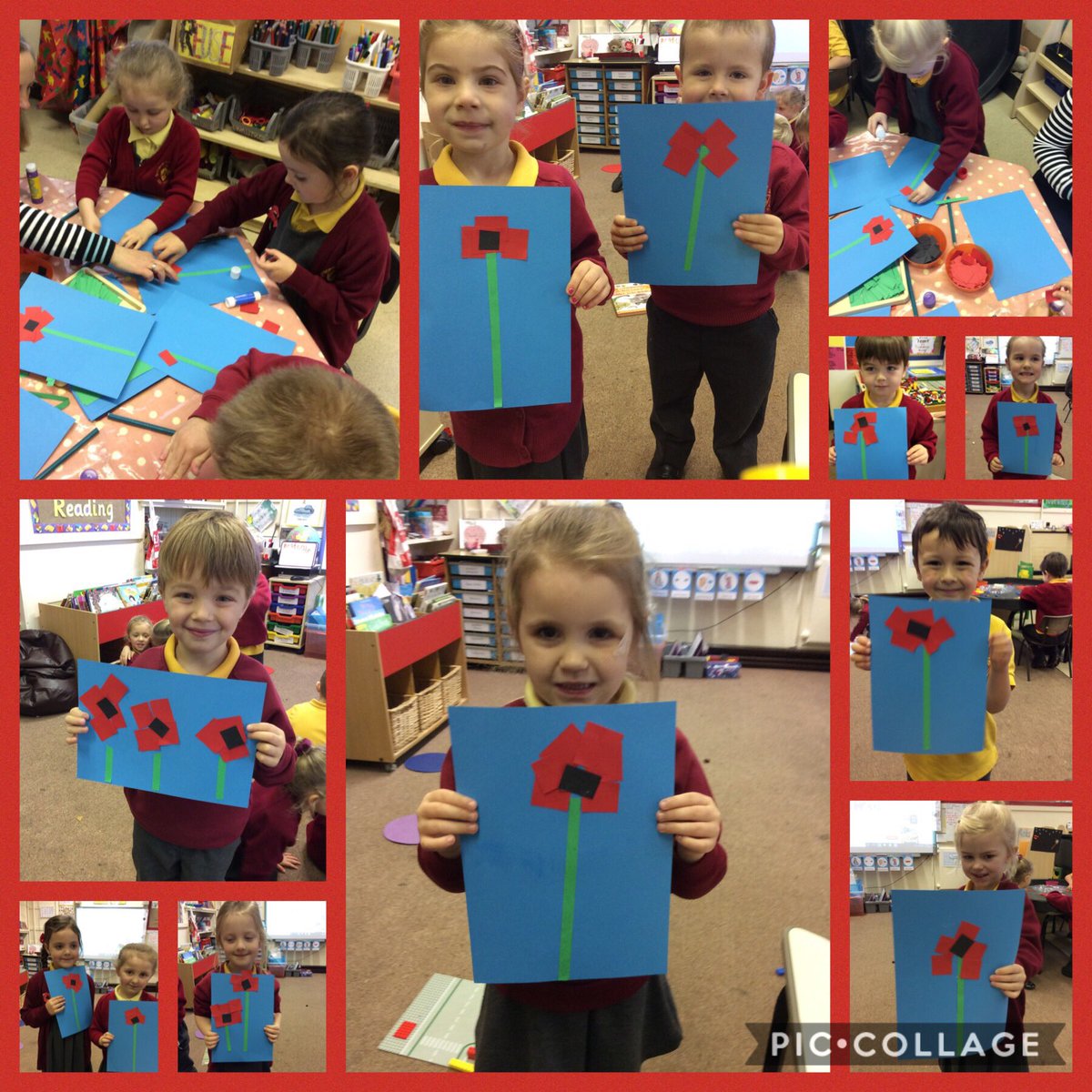 FRISroom2's tweet photo. The children made their own poppy pictures for Remberance Day #FRIShistory https://t.co/VTmxEPC6jc
