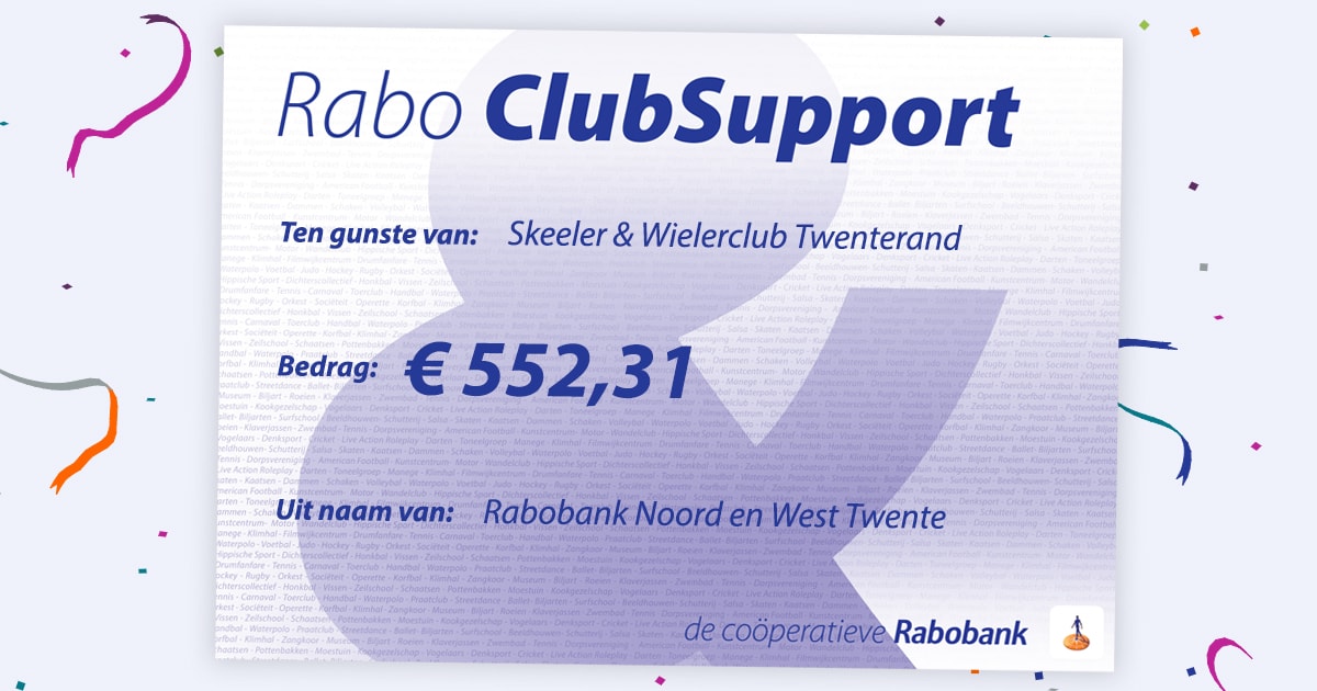 Mooi resultaat van de Rabo Clubsupport actie! We willen iedereen die op ons gestemd heeft hartelijk bedanken! #ClubSupportTwenteAchterhoek
