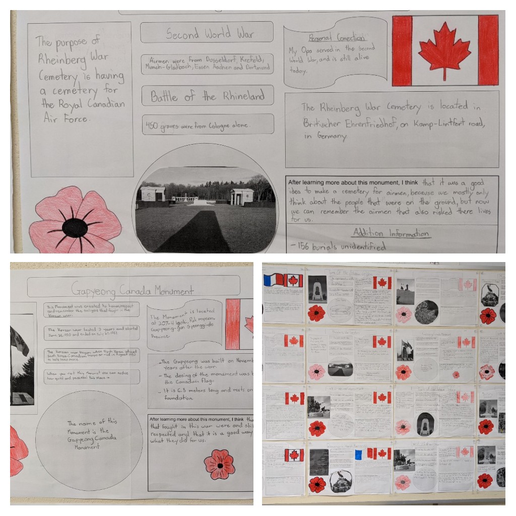 Mr_Aikens's tweet photo. Students researched Canadian Memorials from around the world to understand and appreciate Canada's contribution and sacrifice. 🇨🇦 @LambethPS1 https://t.co/Rq1GZh9pHf