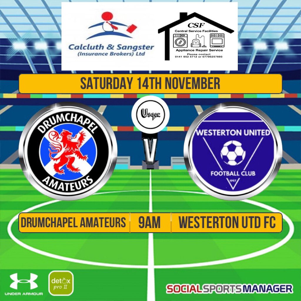 No League fixture this weekend so the lads face Westerton United in a friendly. As always keep upto date with the game via <a href="/Usqor/">Usqor</a> App #monthedrum
