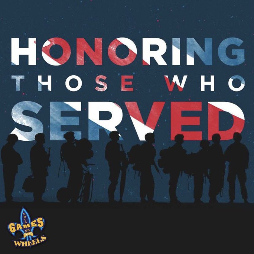 NOLAGames's tweet photo. Nola Games On Wheels thanks you for your service! #VeteransDay https://t.co/7kuIBqPKtN