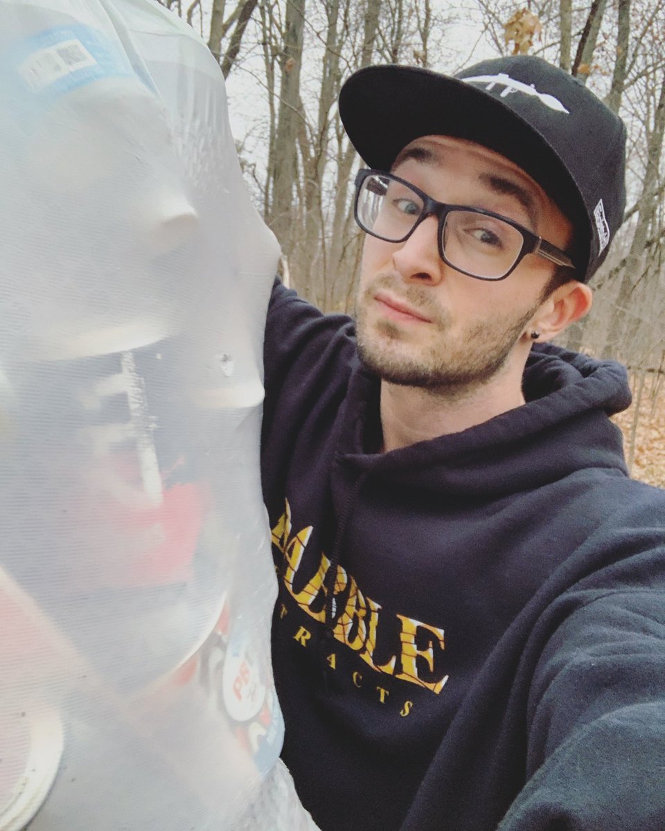 ChrisWebby's tweet photo. Went for a lil hike yesterday at a spot near the studio in New Hampshire and it was totally covered in trash. Came back today with a garbage bag and cleaned it up. Be the change you wanna see in the world. https://t.co/6ZXo3wng6q