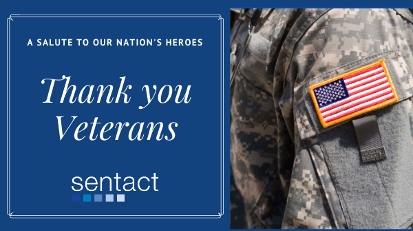 SentactLLC's tweet photo. Veteran's Day 2020 - #Sentact is honoring our nation's military heroes today and everyday. We admire the valiant service and bravery you put forth in serving the nation and protecting our freedom. #thankyou #veterans #leadership #sacrifice https://t.co/OoEUk5Atf3