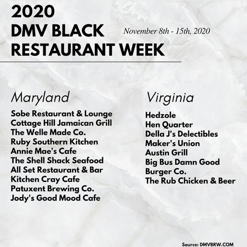 MarkusforDC's tweet photo. It’s almost dinner time — and it’s DMV Black Restaurant Week! Make sure to eat well and #BuyBlack.🍴✊🏾 More: @DMVbrw https://t.co/QhAro8lLgS https://t.co/G09UACx5Zc