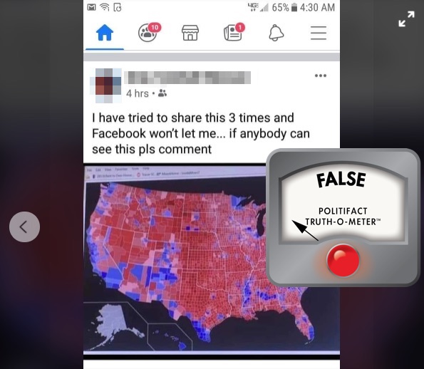 This widely-shared map shows county-by-county election results in 2016, not 2020  https://www.politifact.com/factchecks/2020/nov/11/viral-image/election-results-map-spreading-social-media-2016/