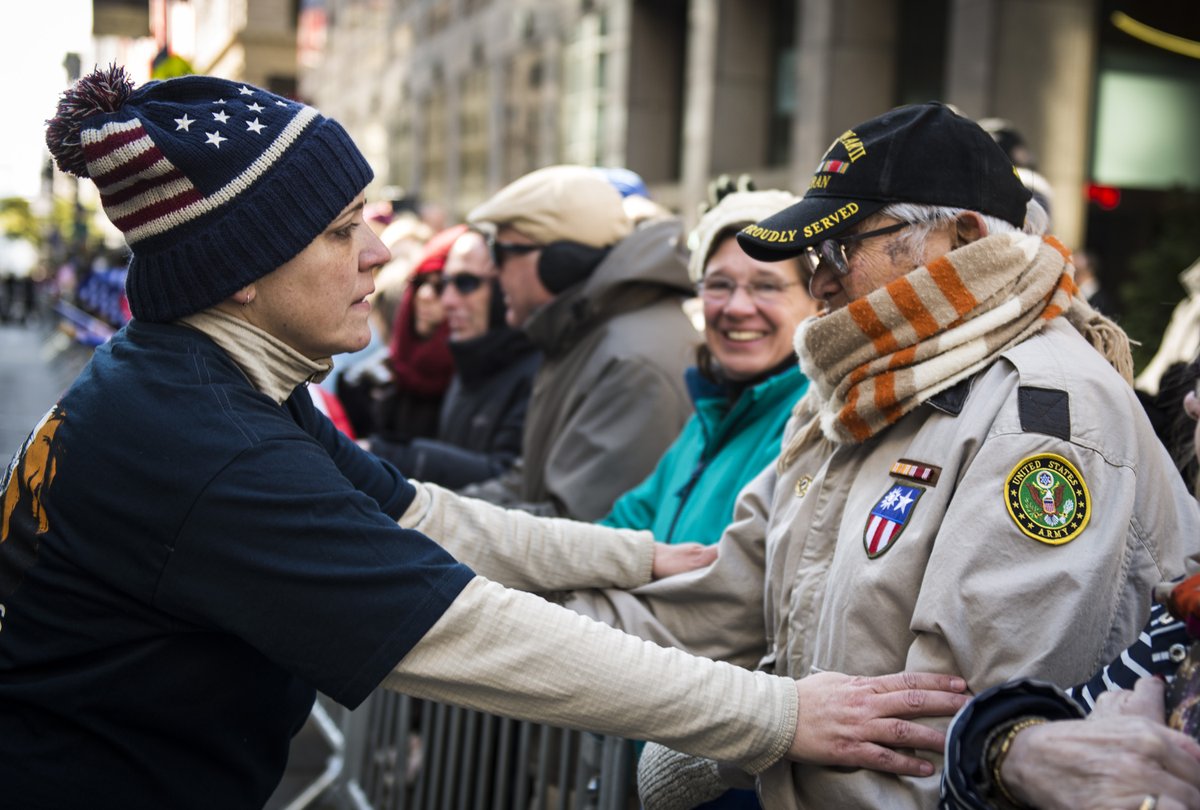 You might not know this about me, but I truly genuinely love  @UnitedWarVets's NYC Veterans Day Parade. To me, it's like homecoming, where I get to hug & celebrate & cheer for veterans old & young. We march, we drink, we share stories. Nothing else matters - nothing divides us.