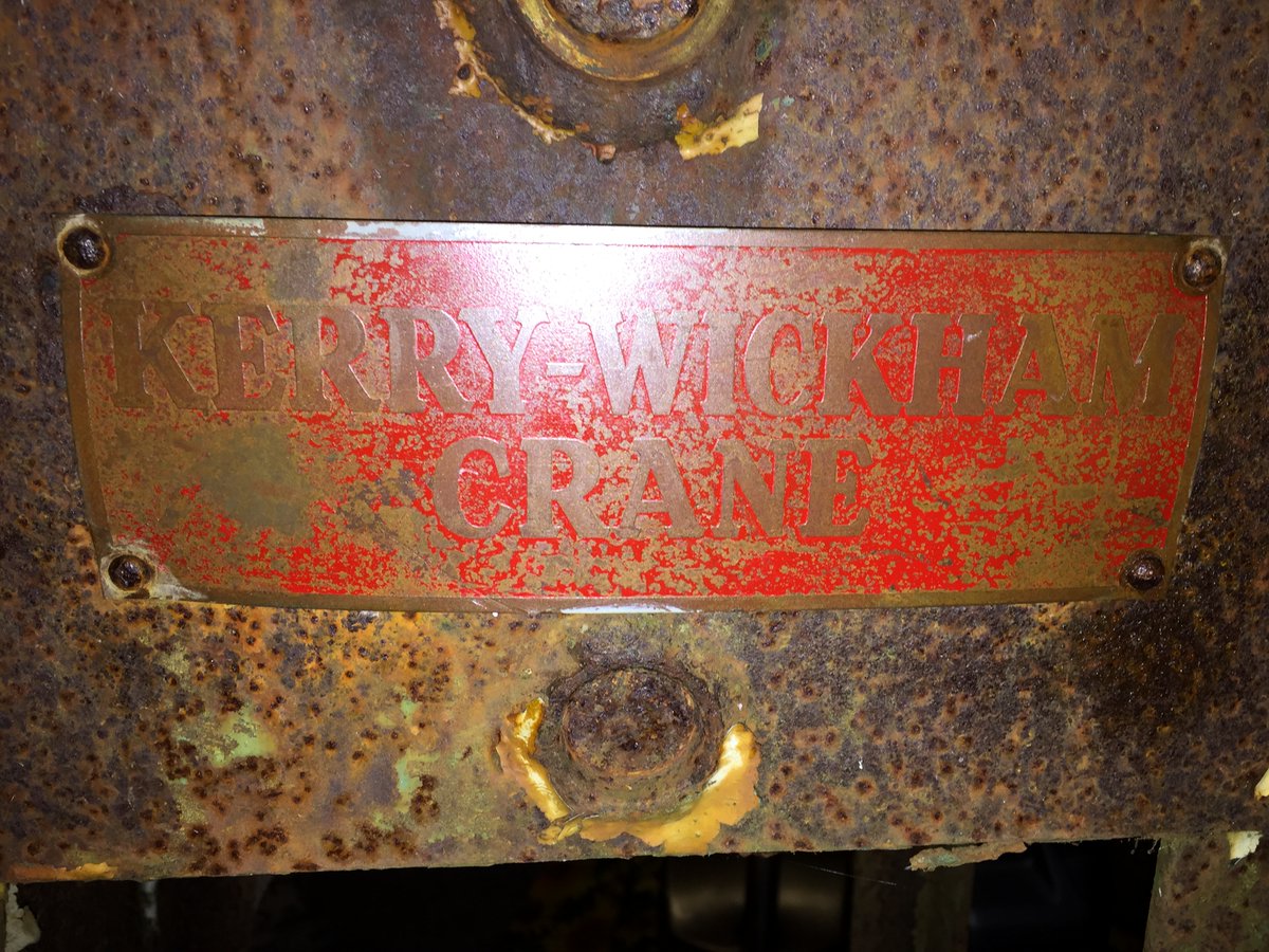 WickhamofWare's tweet photo. Just to show it wasn't just railway vehicles, here is a Type S10 Wickham Crane beautifully restored by John Reynolds, with a picture of its Works Plate. At some stage, they were distributed by Kerry's & were then known as Kerry-Wickham Cranes #WickhamWednesday https://t.co/OYRGbpZ64o