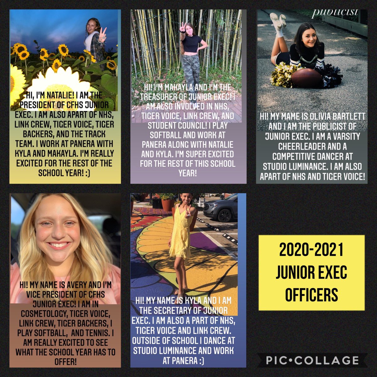 cfhsclassof2022's tweet photo. Meet the 2020-2021 Junior Exec officers!! https://t.co/U2pOmhVNPp