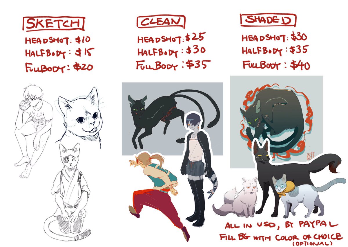 Soooo I'm opening commissions for the first time! 
5 slots total (I'm posting the same image on insta), DM to claim!
I'm guessing I'll turn around in a month but it'll depend on how much school work I have :) #commissionsopen 