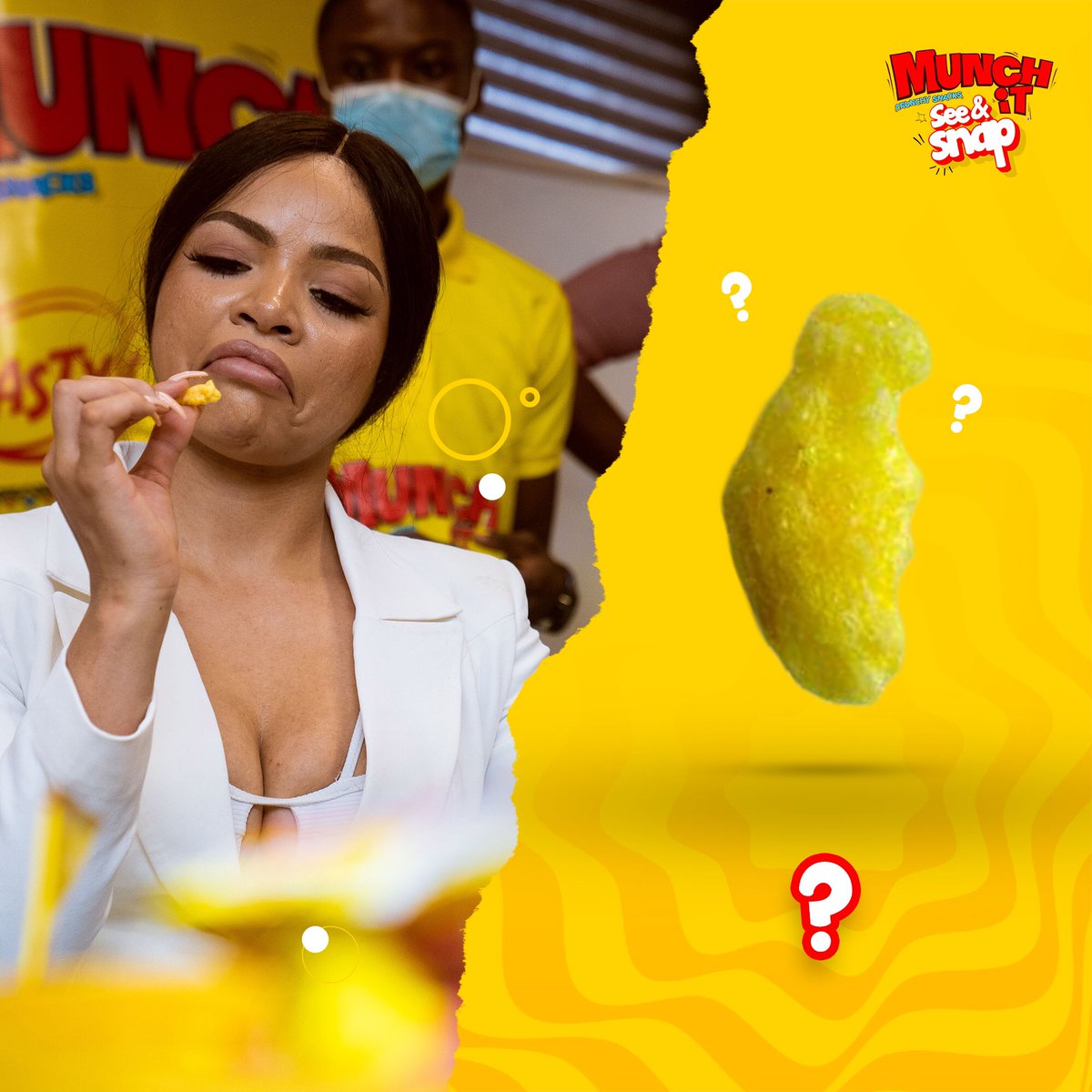 MunchITNigeria's tweet photo. Remember when we had some of the #BBNaija lockdown gang over at our Surulere office? Well, Queen of Ninja’s 😍 @nengiofficial observed her Munch It piece and saw it looked like something familiar. Can you tell what it is? Surprise us in the replies 😌👇🏼

#MunchItSeeAndSnap https://t.co/5pBIyw3vmm