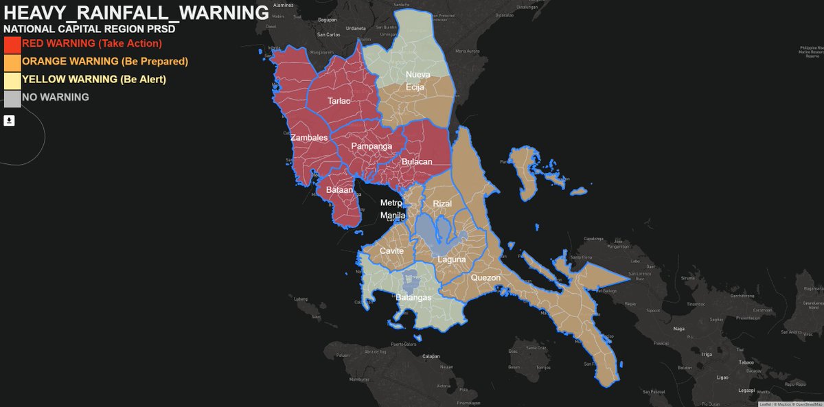 dost_pagasa's tweet photo. Heavy Rainfall Warning No. 5 #NCR_PRSD
Weather System: Typhoon #UlyssesPH
Issued at: 5:00 AM,12 November 2020 https://t.co/PyJhMAxCUi