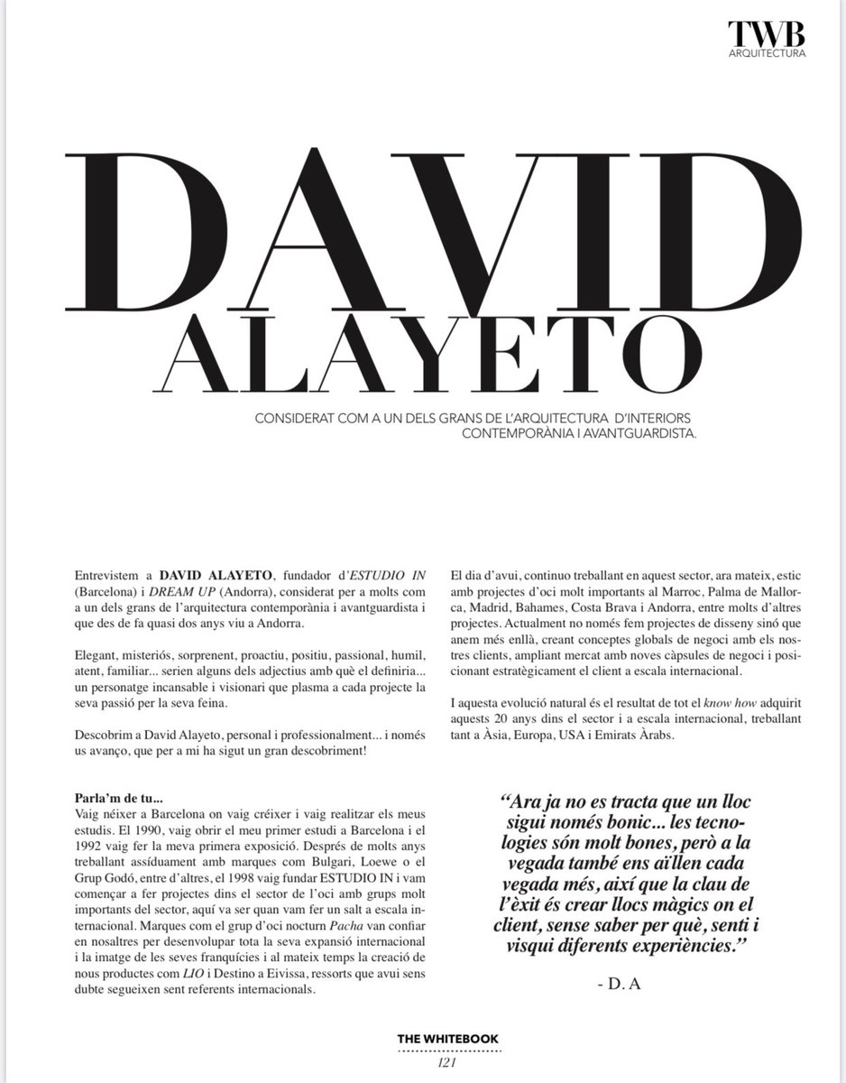 AlayetoDavid's tweet photo. 𝘛𝘏𝘐𝘚 𝘈𝘕𝘋 𝘔𝘜𝘊𝘏 𝘔𝘖𝘙𝘌 𝘐𝘕 𝘛𝘞𝘉  https://t.co/Tn9cnUvEdj  

@the_whitebook just out 

https://t.co/L6okD4BuR7

#interview #openmyworld #andorralovers #cover #editorial #designinterview #allaboutme #myjob #thewhitebook #andorra🇦🇩 #lovemyfamily https://t.co/wOpjkZpBUU