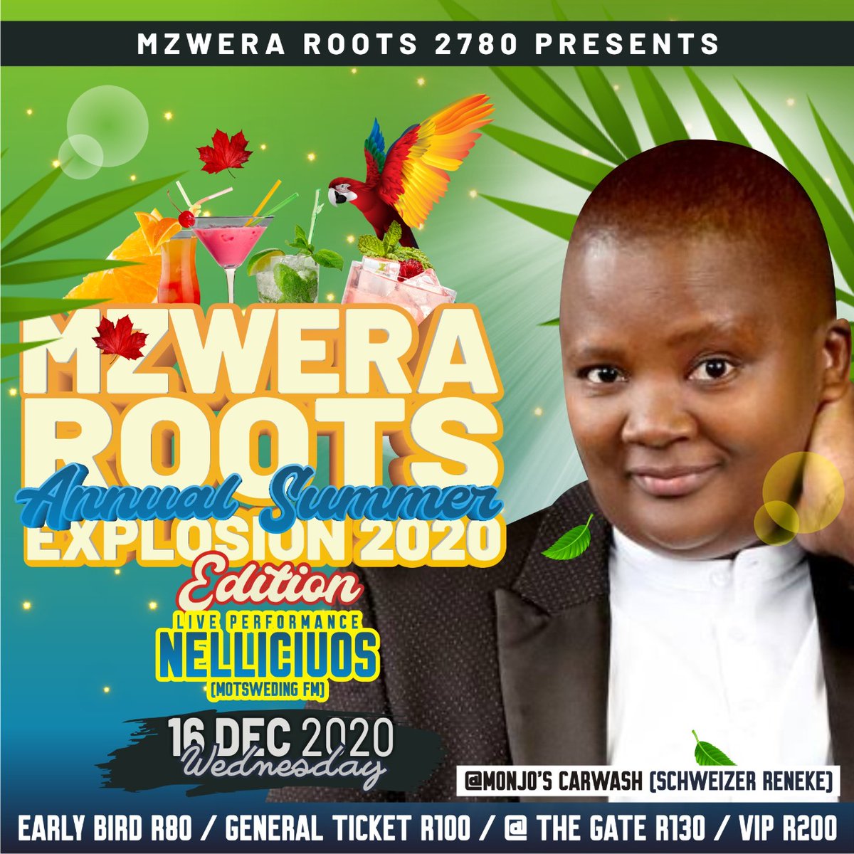 Our 2nd Main Guest for Mzwera Roots Annual Summer Explosion...
Get your Early Birds Ticket now for only R80 and they are limited for only first 125 people...
Hurry ... 
Its going down on the 16th of December <a href="/Monjo/">Monjo</a>'s Car Wash (Schweizer Reneke)