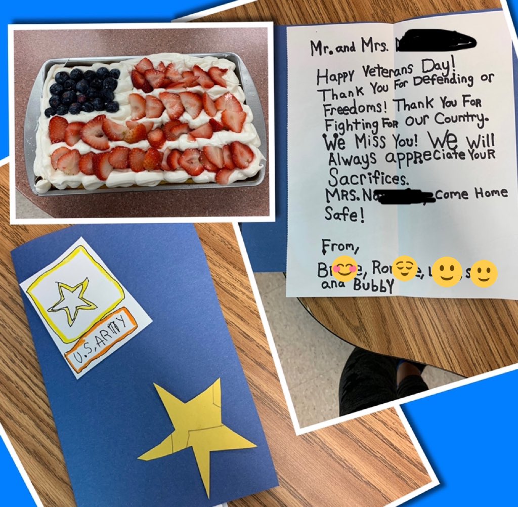 megfunDEHS's tweet photo. Happy Veteran’s Day!! This year was so meaningful due to one of our student’s parents being deployed. Both of his parents proudly serve in the US Army! 🇺🇸 #family @dasd_dhse #functionalReadingWriting #functionalCooking https://t.co/Ey52Lxvgcd