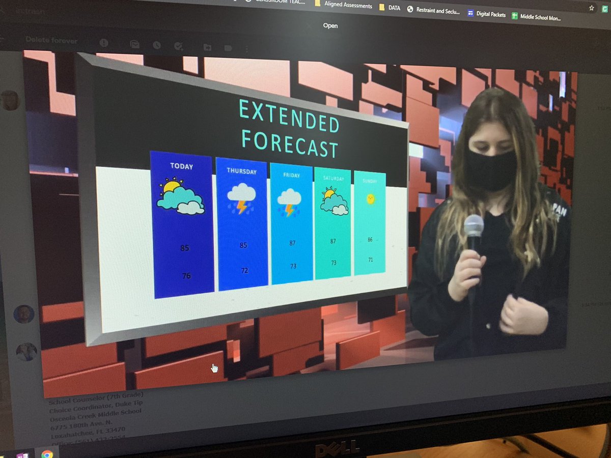 C_Forte4's tweet photo. OCMS news is on the scene! Great job by Mrs. Jenkins and these amazing 6th grade students creating our first afternoon announcements for FY21! @JosephMLee3 @pbcsd @ocmsbears #pbcsdgoingthedistance https://t.co/WKdnJhyg3v