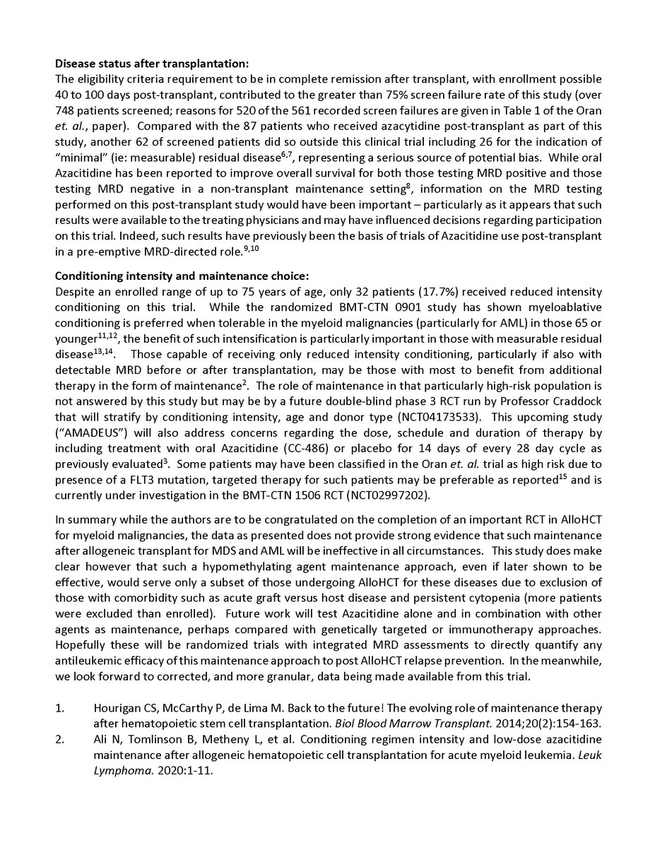 I've quickly put these comments into a FIRST DRAFT letter to the editor (attached) - if anyone has other thoughts or wants to join me as a co-author please get in touch - again, this is an important question and an important trial - we all want to prevent our patients relapsing..