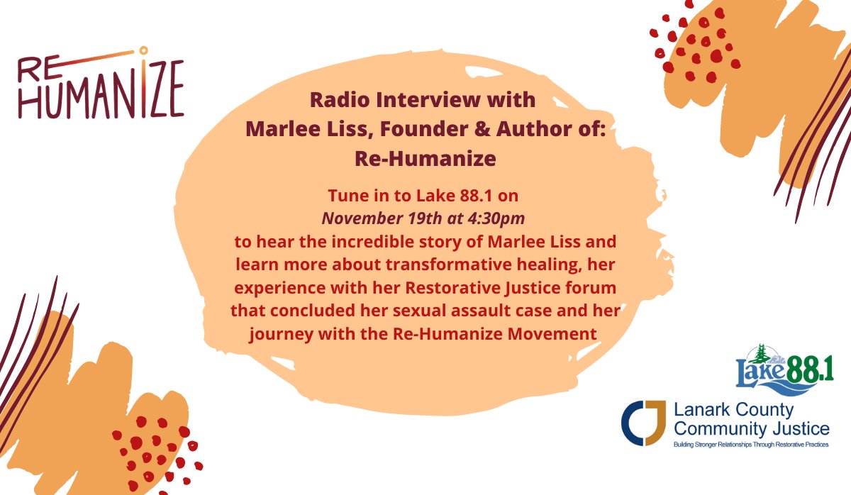 LCCommJustice's tweet photo. Tune in to hear Marlee Liss share her empowering story on Lake 88, Nov 19th at 4:30pm OR register through the provided link for our events taking place on Nov 26th: 11am Zoom Panel Discussion &amp; 1pm Zoom Workshop: https://t.co/fuiWIYQa9R https://t.co/w5tIsdHuUw