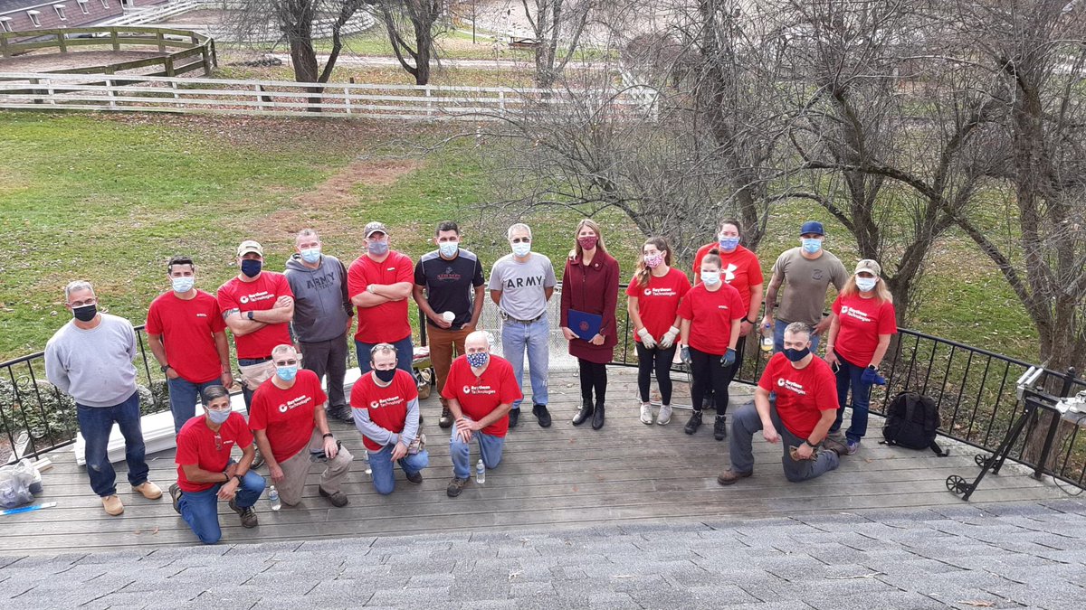 Grateful for my <a href="/RaytheonDefense/">Raytheon Defense</a> employees for taking the day off with me today to volunteer <a href="/IronstoneFarm/">Ironstone Farm</a> rebuilding the farmhouse for <a href="/homebaseprogram/">Home Base</a> patients. Thank you <a href="/RepLoriTrahan/">Lori Trahan</a> for recognizing our team’s efforts and joining us! Our work isn’t done yet, we’ll be back!