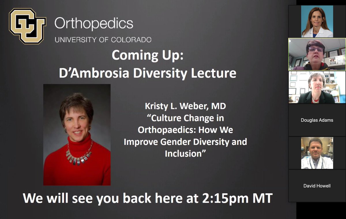 Great Research Symposium @ CU Ortho Research and what a treat to have Dr. Kristy Weber lecturing on “How we Improve Gender Diversity and Inclusion ”. @CUOrtho @CUOrthoResearch