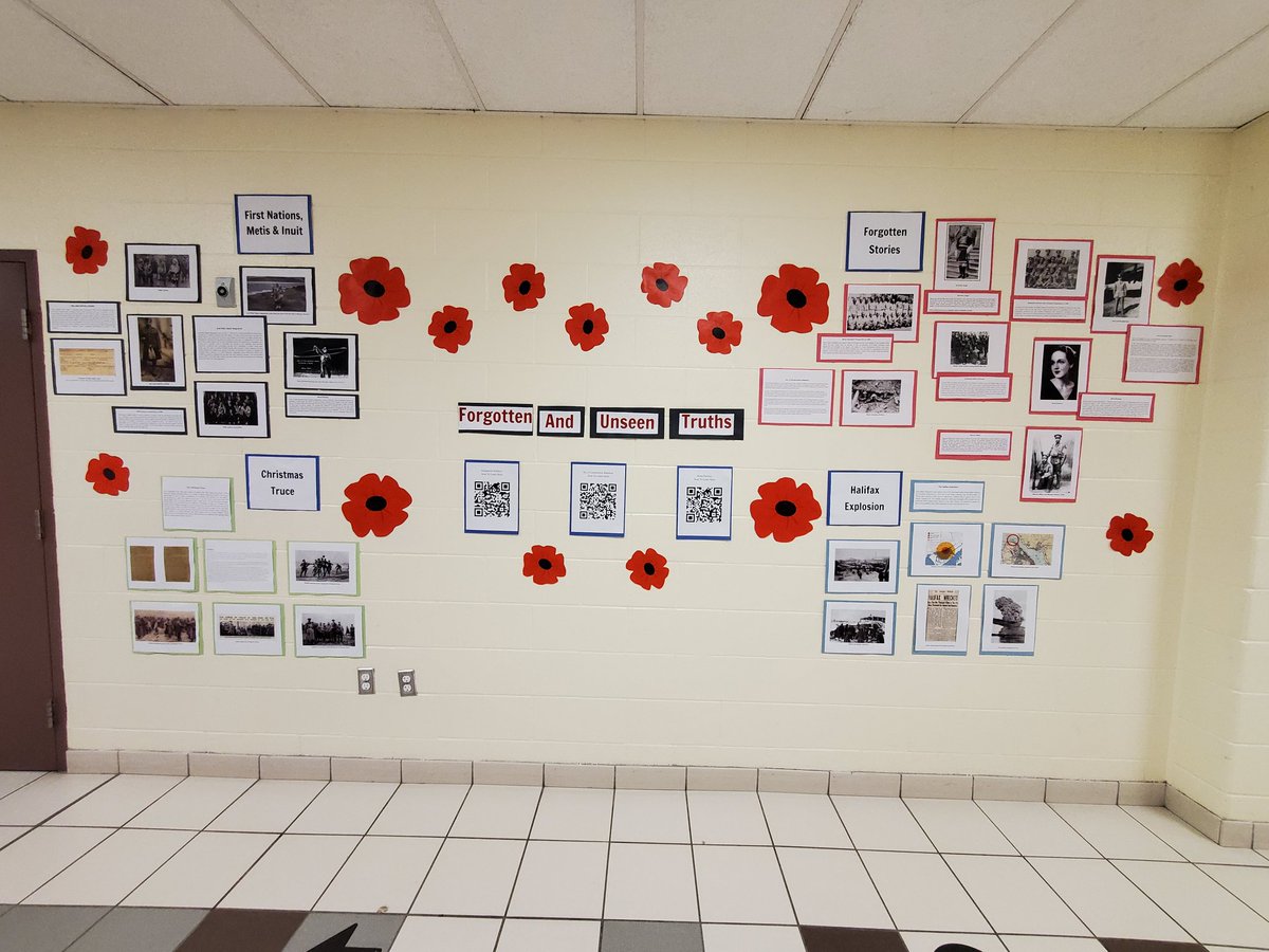 NatalieeTsui's tweet photo. 1/2 @MHS_YRDSB learning &amp; commemorating #RemembranceDay w/ school gallery walk ft. student made exhibits: Remembering Our Veterans, Non-combat Experiences, Forgotten &amp; Unseen Truths, Reflecting on Impacts of Wars &amp; Conflicts @YRDSB @HistoricaCanada @CanWarMuseum @Memory_Project https://t.co/ZAN2OMnPf6