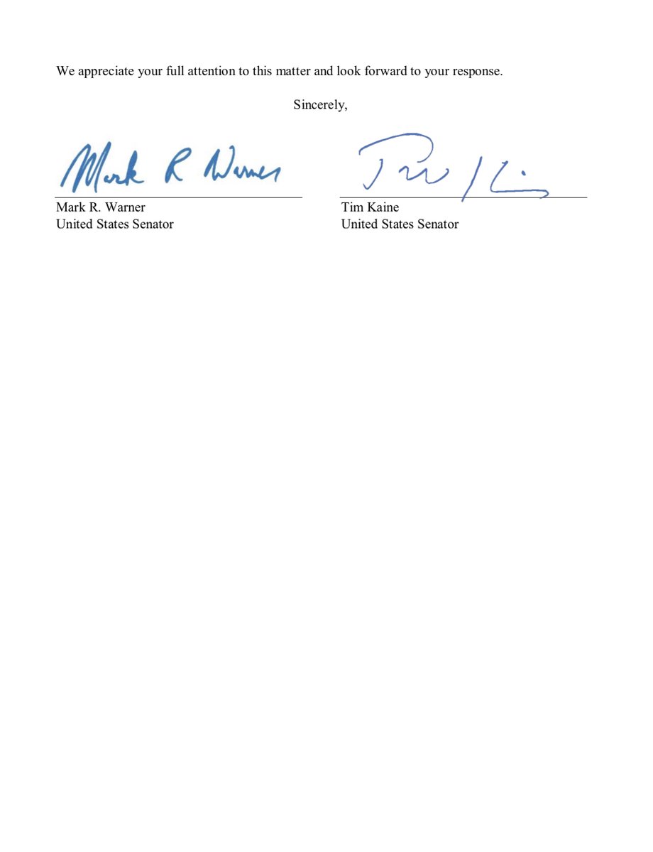 So  @GSAEmily had her previous DID # ‘86 which is fine but you do understand that these letters from Congress are meant to memorialize your maladministration & malfeasance- RIGHT? do your job & sign the letter Emily  https://www.kaine.senate.gov/imo/media/doc/WARNER%20&%20KAINE%20URGE%20GENERAL%20SERVICES%20ADMINISTRATION%20TO%20BEGIN%20OFFICIAL%20POST-ELECTION%20TRANSITION%20PROCESS.pdf