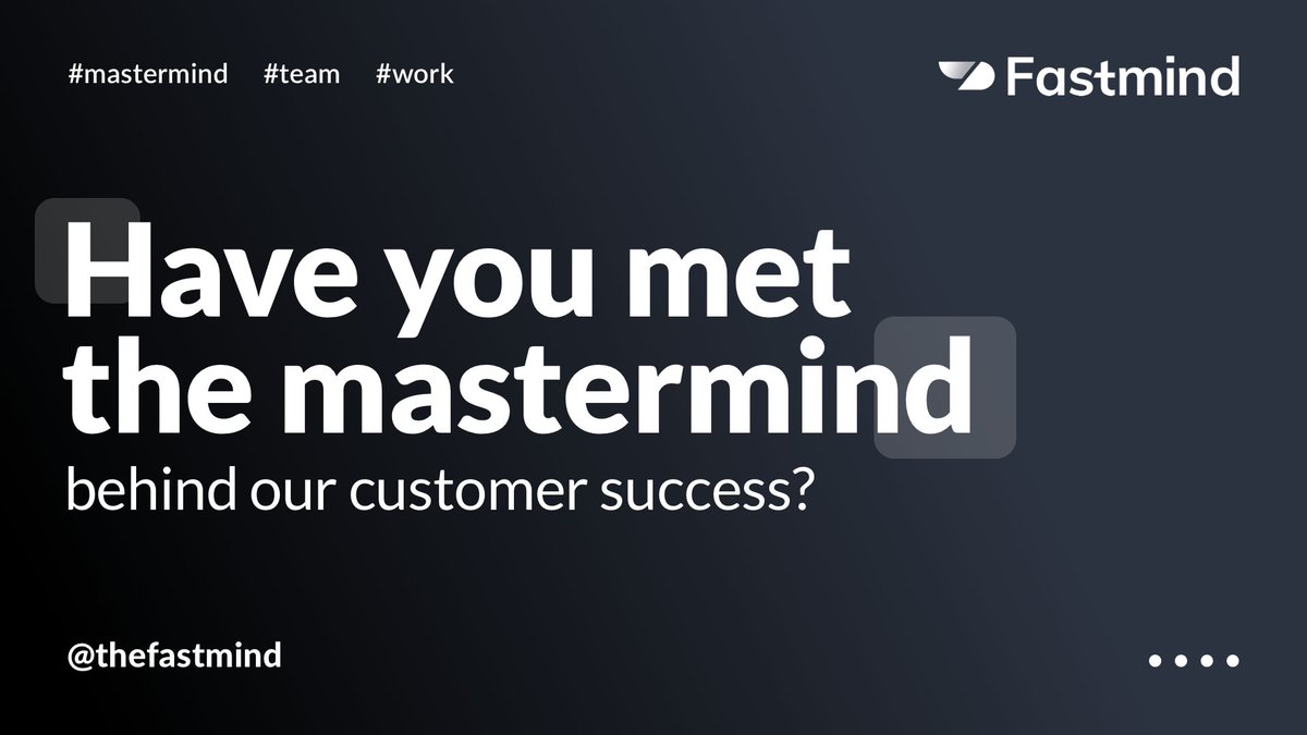 thefastmind's tweet image. A great product needs a great team behind it, and more even to take care of each one of our customers. Meet our Customer Success Mastermind, Jenny 🚀🙌

#mastermind #fastmind #TechTrends #marketingtechnology