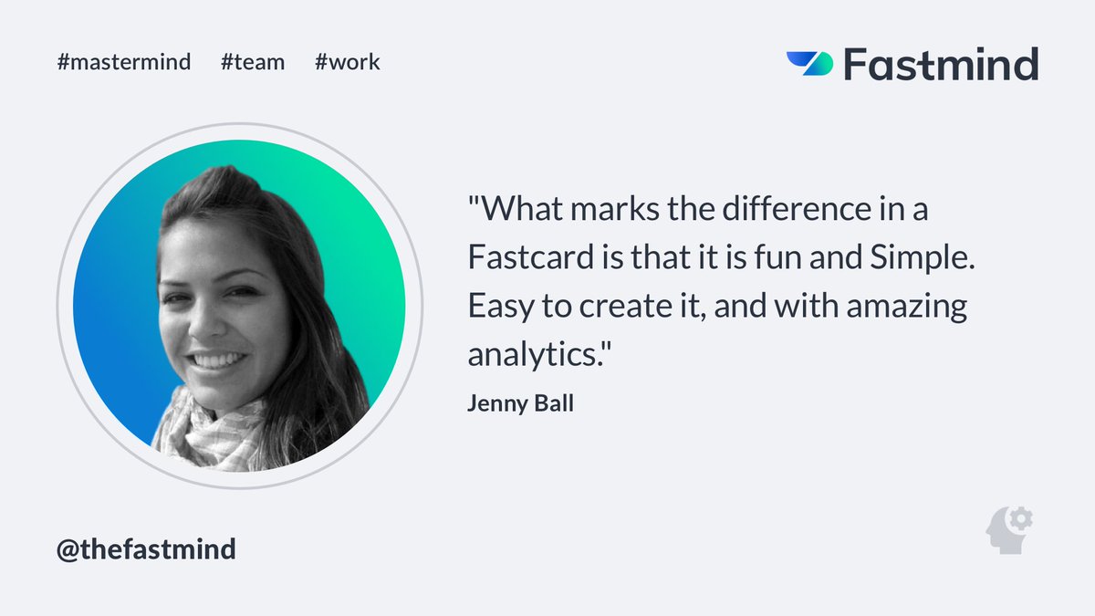 thefastmind's tweet image. A great product needs a great team behind it, and more even to take care of each one of our customers. Meet our Customer Success Mastermind, Jenny 🚀🙌

#mastermind #fastmind #TechTrends #marketingtechnology