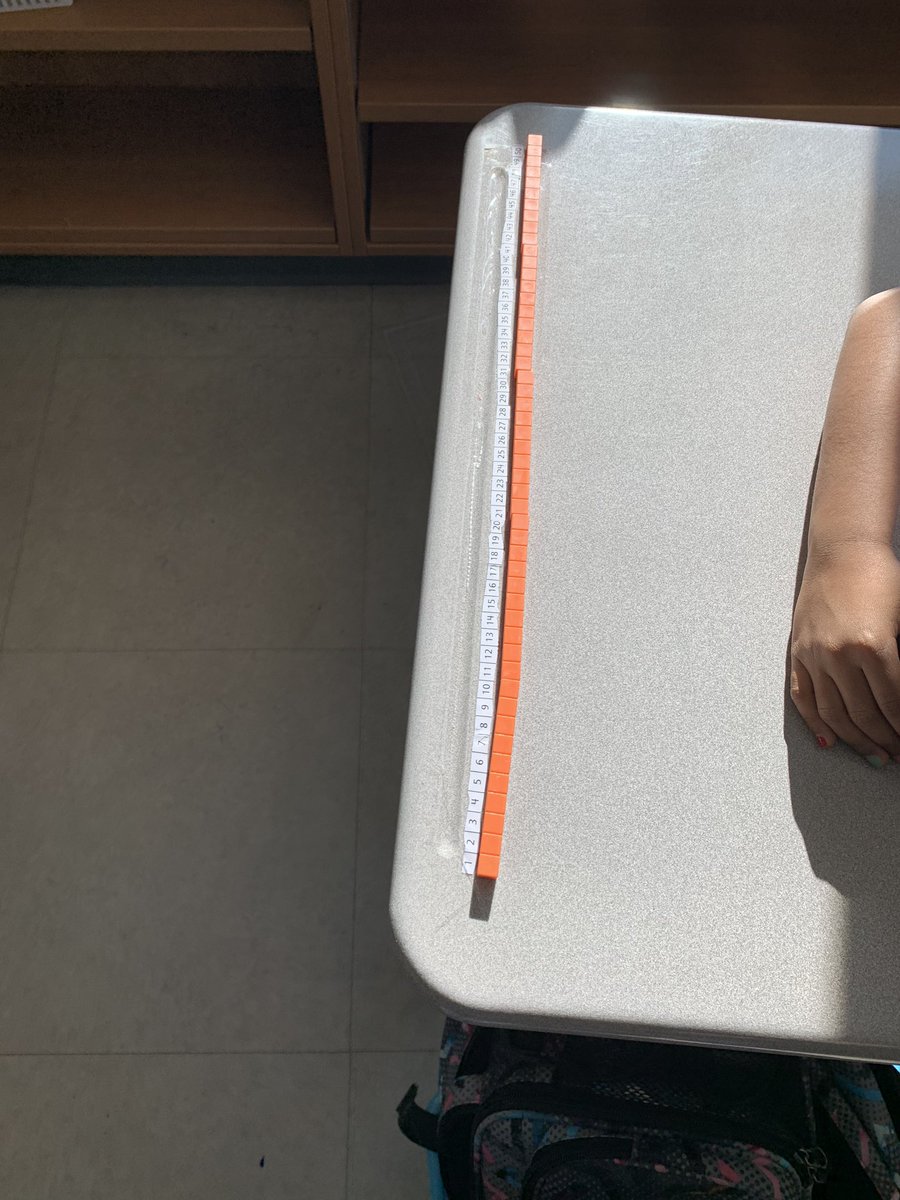 mrs_vallance's tweet photo. Using different math tools to count by 10’s to 50. Lining them up with our number lines. #oodmath https://t.co/btuAIOIwK3