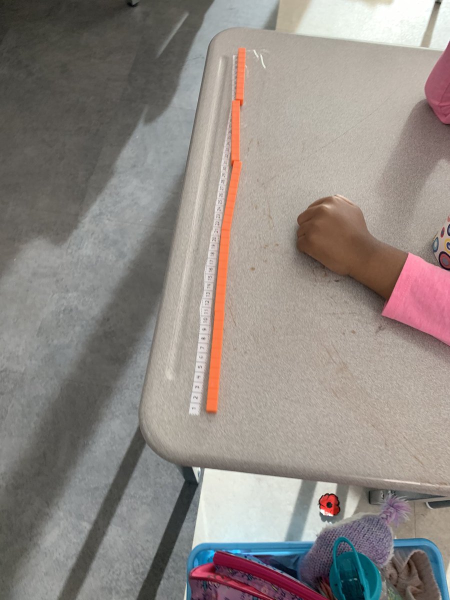 mrs_vallance's tweet photo. Using different math tools to count by 10’s to 50. Lining them up with our number lines. #oodmath https://t.co/btuAIOIwK3