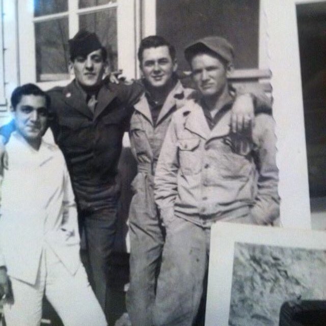Veterans Day — Today we honor those who have served to protect this great freedom of ours. Let us never forget the debt we owe — ΒΘΠ

Pic: Phil Liberatore, 2nd from left, medic in the Army Air Corps, among fellow servicemen — WWII
Grandfather of UTA Betas Matthew &amp; Andrew Cavallo