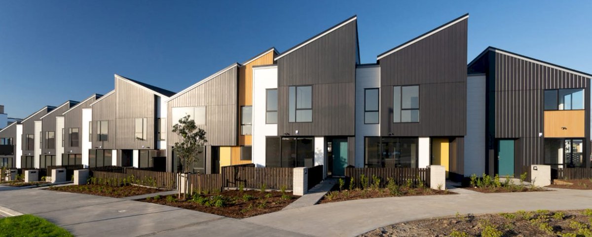 2 storey townhouses. You'll squeeze 3 of these chads in the plot a of a house. A row of 12 of these in place of 4 houses and we're done.