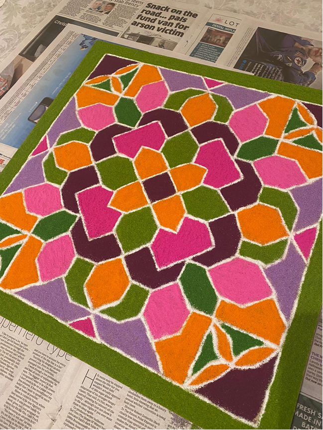 DefenceHindu's tweet photo. Entries have started coming in for our Rangoli competition. Well done to Alpa Patel on this fantastic effort! Keep them coming! #DefenceHinduRangoli https://t.co/RTRMUpEs9V