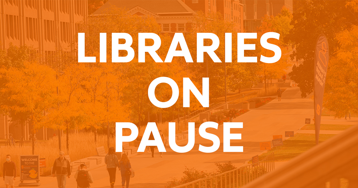 SyracuseULib's tweet image. Effective Thursday, November 12, Libraries buildings will be closed to ALL students. Bird Library will remain open for faculty and staff at reduced hours. 

More information on alternate and remote services, requesting or returning items, hours, and more: library.syr.edu/coronavirus