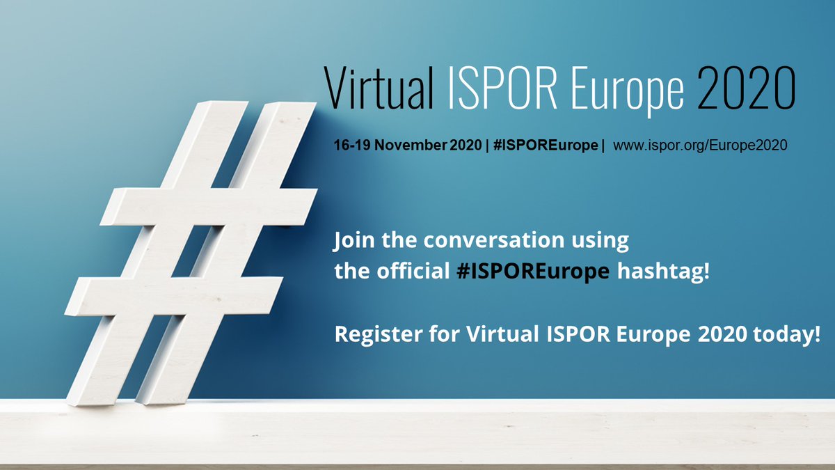 ISPORorg's tweet photo. Virtual ISPOR Europe 2020 begins Monday, 11/16! Join us for 44 hours of content on the hottest trends in HEOR. New iPosters. New Chat features. Social Hours round out the conference. The official conference hashtag is #ISPOREurope #HEOR #HTA #RWE Register! https://t.co/oZnvCEx6c4 https://t.co/1oPkLT8M5O