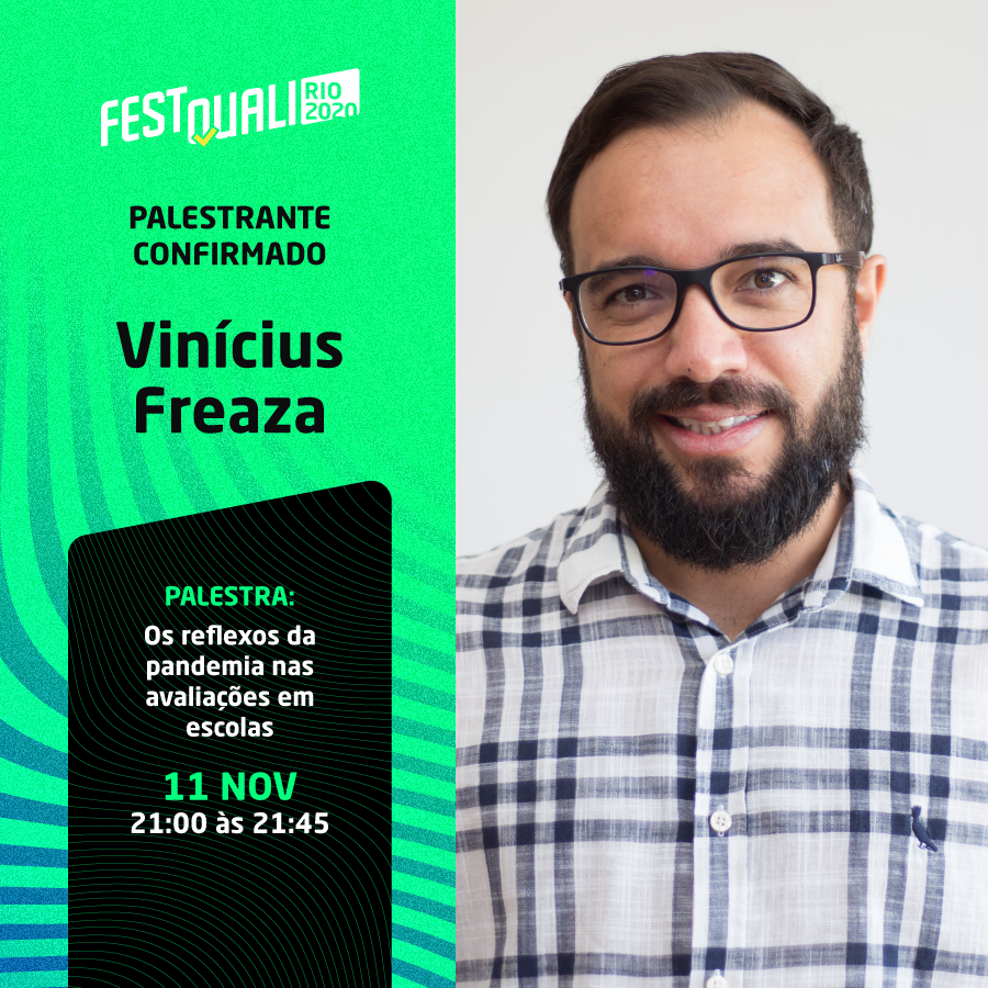 festquali's tweet photo. ➡ O @vinifreaza, sócio-diretor na Evolucional, falará sobre os reflexos da pandemia nas avaliações em escolas, no #FestQualiRio2020. 

🔹Inscreva-se e participe!

📲 https://t.co/yCFgmzLM3v 

#FestQuali #FestQuali2020 #FestQualiRio2020 https://t.co/gkRwJJR55v