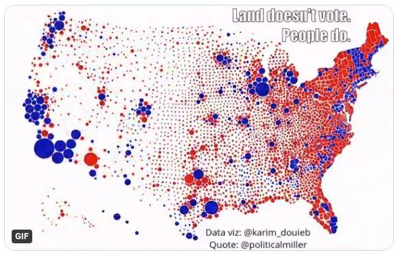 ExperianDataLab's tweet photo. Top KDnuggets tweets, Nov 04-10: #DataVisualization of people votes. Land doesn’t vote. People do. https://t.co/7LgAanRuvb https://t.co/hst8tHoltN