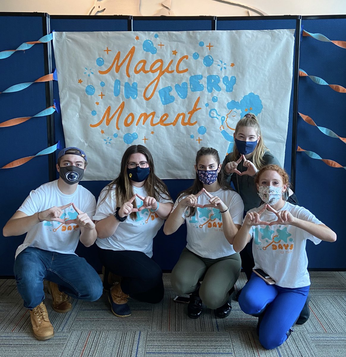 SingingLions's tweet photo. Diamonds UP! 
Some of our members spent the day celebrating 100 Days til THON! Donate at the link in our bio to help create “Magic in Every Moment”! https://t.co/rSOp2DXY5n