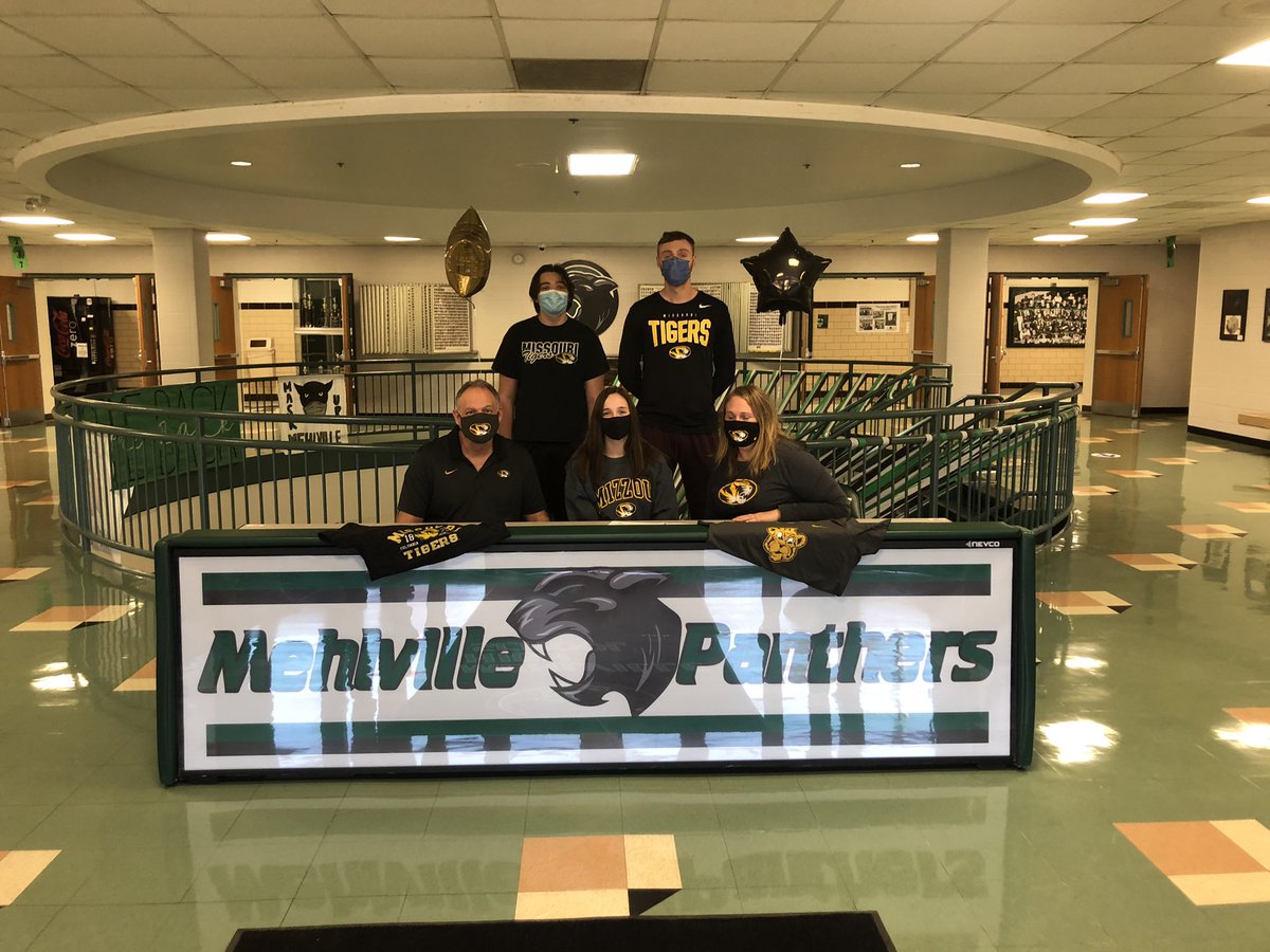 MHSGirlsVB's tweet photo. Huge congrats to Jordan Iliff who signed today to play volleyball for the Tigers at the University of Missouri-Columbia. We are so proud of you &amp; can’t wait to continue watching you on your journey 💚🏐 #msdr9 #wearemehlville #mizzou #blackandgold https://t.co/ose9D4JxNb