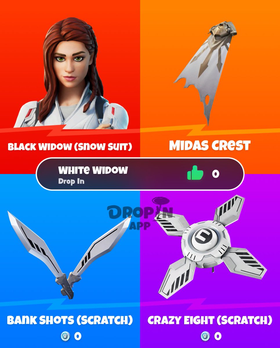 GetDillyApp's tweet photo. Black Widow Combos! Made with the Drop In App! ๐ฏ
Download it free! - https://t.co/Awls4bLAv1
#blackwidow #fortnite #dropinapp https://t.co/xci968PxLR